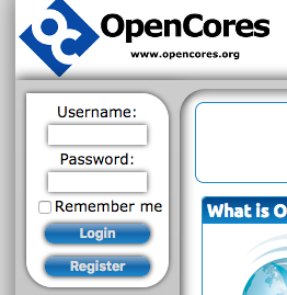 OpenCoresのトップ・ページ