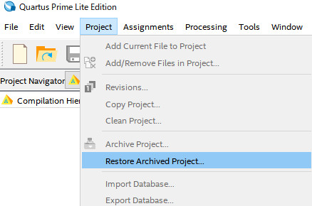 Restore Archived Project